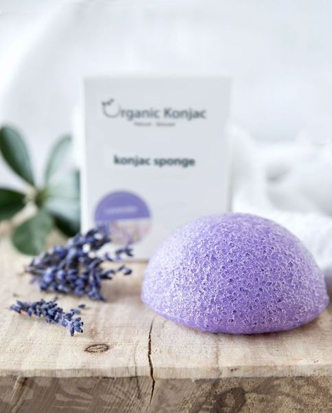 Organic Konjac svamp lavendel - sart, r&oslash;d og stresset hud
